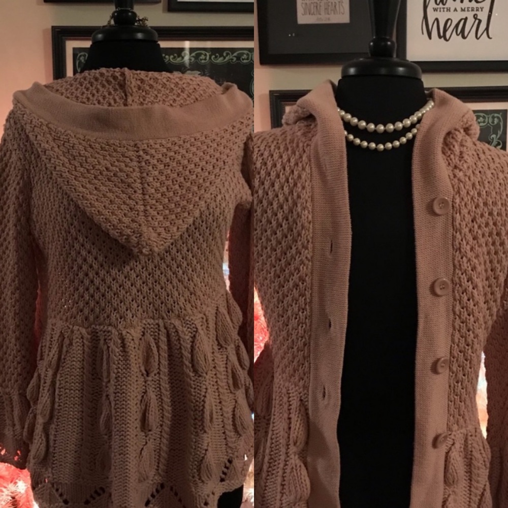 Boston Proper Dusty Pink cardigan hoodie sweater size Small - Picture 3 of 15